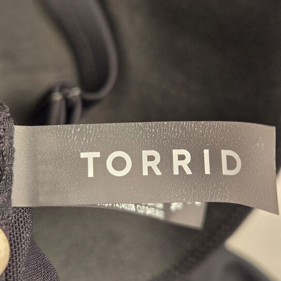 Torrid Black Swim Dress Size 2 Plus Crisscross Back Lace Trim 1 Piece Swimsuit - Picture 9 of 10